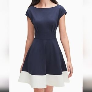 Elegant Navy and White Kate Spade Women's Dress, Medium